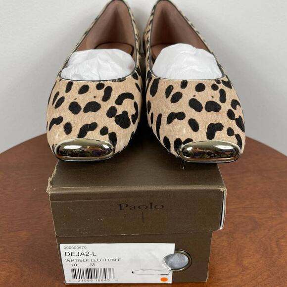 New Linea Paolo Deja Genuine Calf Hair Skimmer Flat Women's Size 10 - Picture 3 of 8